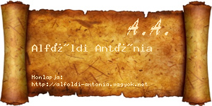 Alföldi Antónia névjegykártya