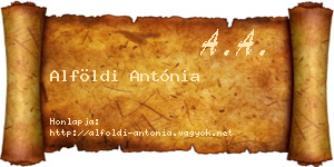 Alföldi Antónia névjegykártya